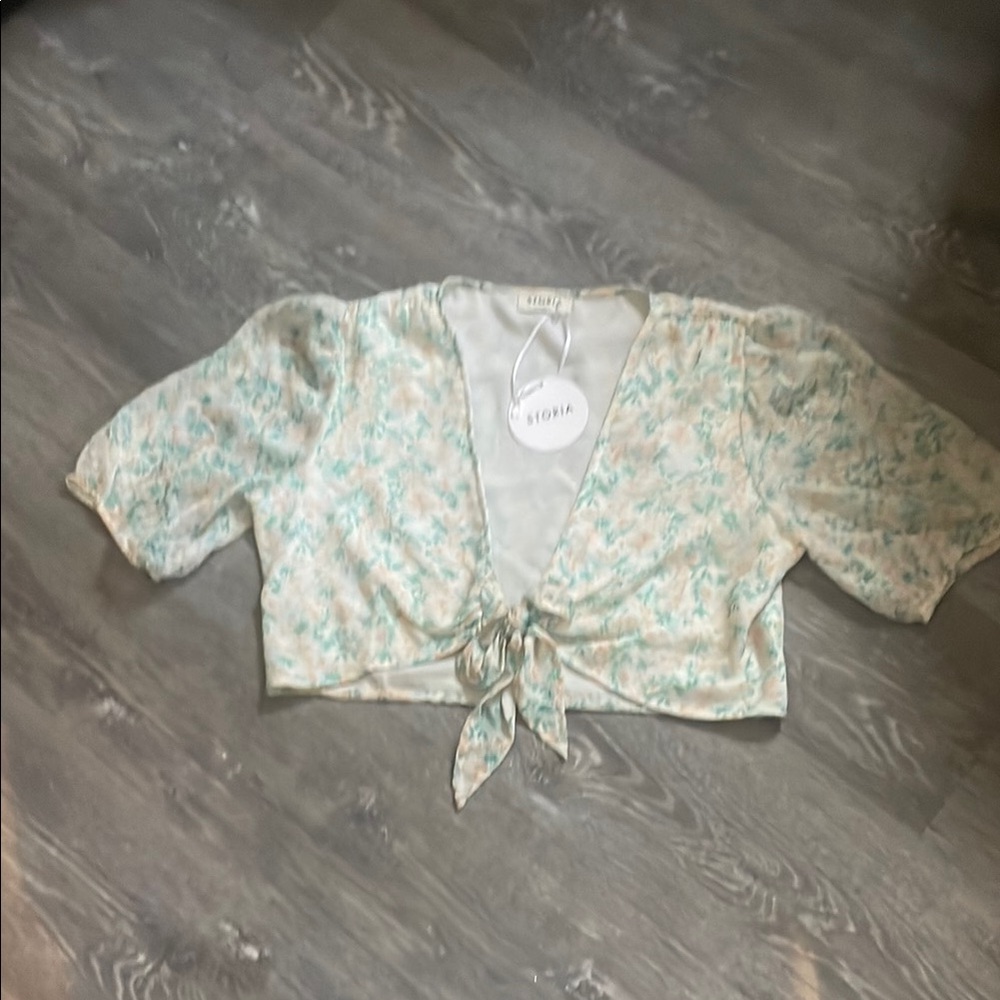Pastel Floral Puff Sleeve Top